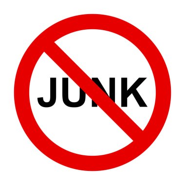 JUNK ve yasaklama işareti vektör illüstrasyonu