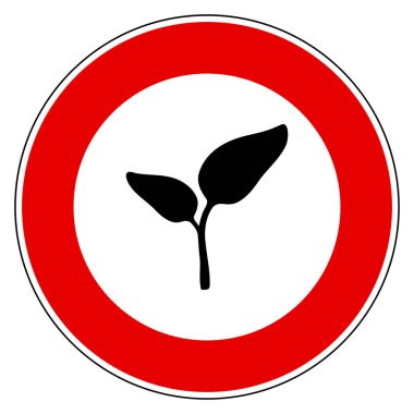 Vektör illüstrasyon olarak bitki ve yasaklama işareti