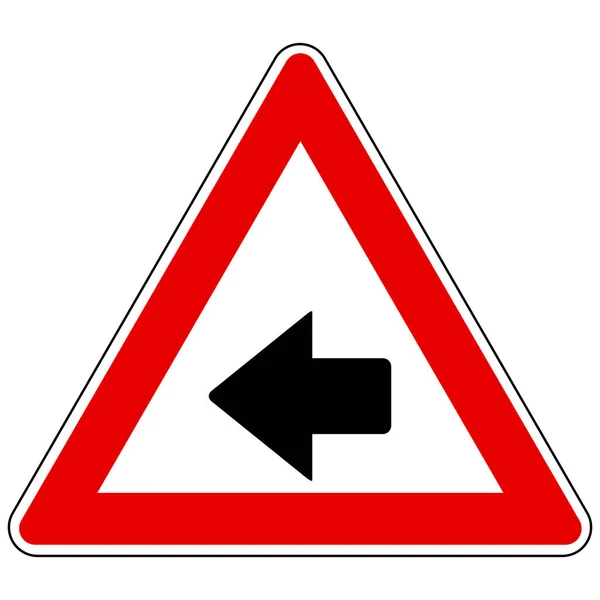 Left Arrow Attention Sign Vector Illustration — Stock Vector