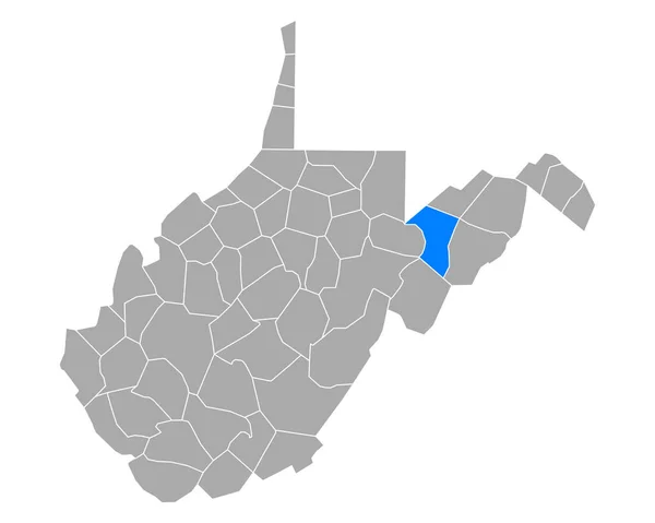 Mapa Contabilistas West Virginia — Vetor de Stock