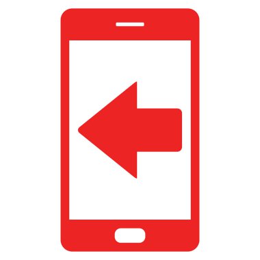 Vektör illüstrasyonu olarak sol ok ve akıllı telefon