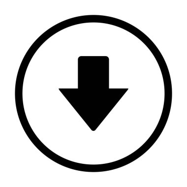 Vektör gösterimi olarak aşağı ok ve daire