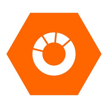 Vektör illüstrasyonu olarak turta grafiği ve altıgen