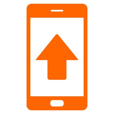 Yukarı ok ve akıllı telefon vektör illüstrasyonu olarak