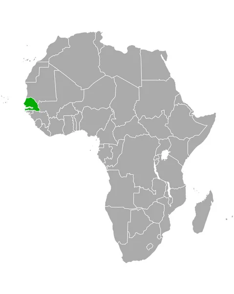Mapa Senegal África — Vetor de Stock