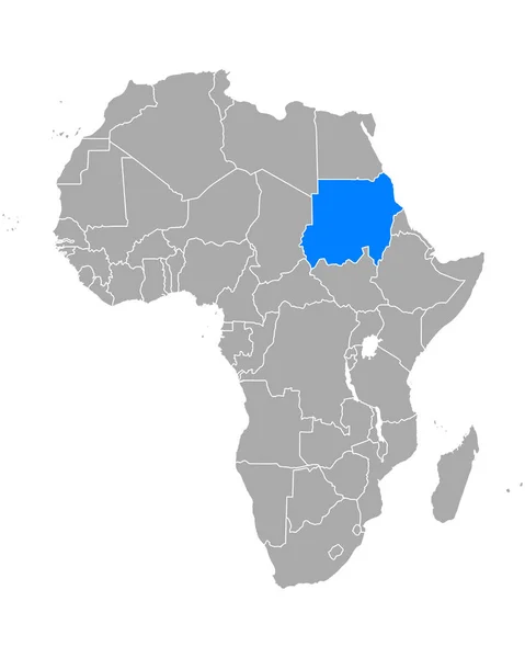 Map Sudan Africa — Stock Vector