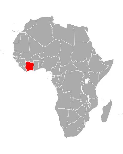 Kaart Van Ivoorkust Afrika — Stockvector