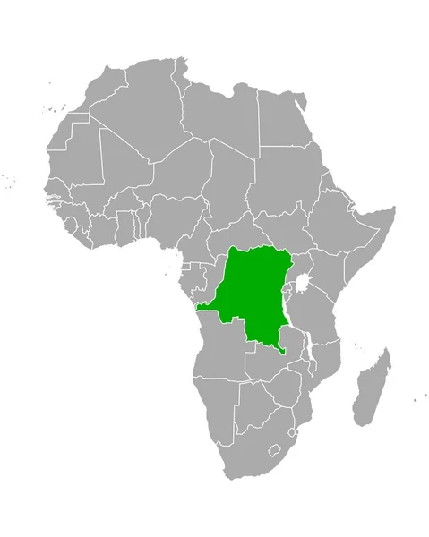 Mapa República Democrática Del Congo África — Vector de stock