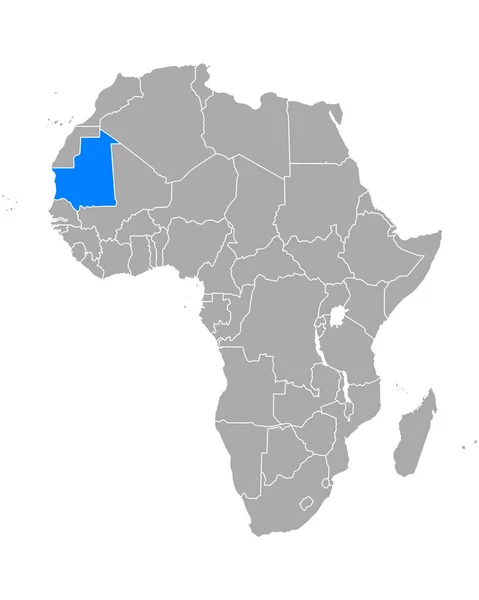 Χάρτης Της Μαυριτανίας Στην Αφρική — Διανυσματικό Αρχείο