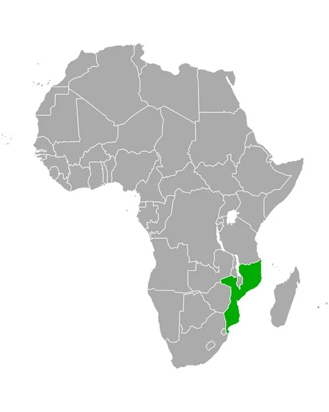Kaart Van Mozambique Afrika — Stockvector