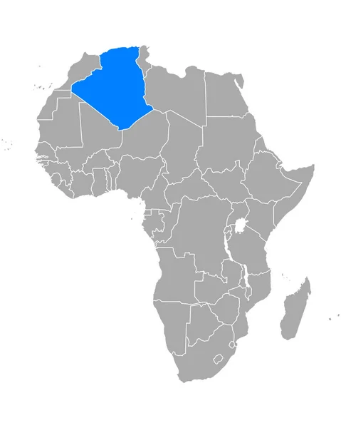 Kaart Van Algerije Afrika — Stockvector