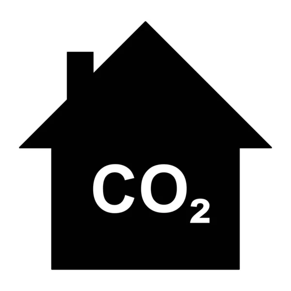 Dióxido Carbono Hogar Como Ilustración Vectorial — Vector de stock