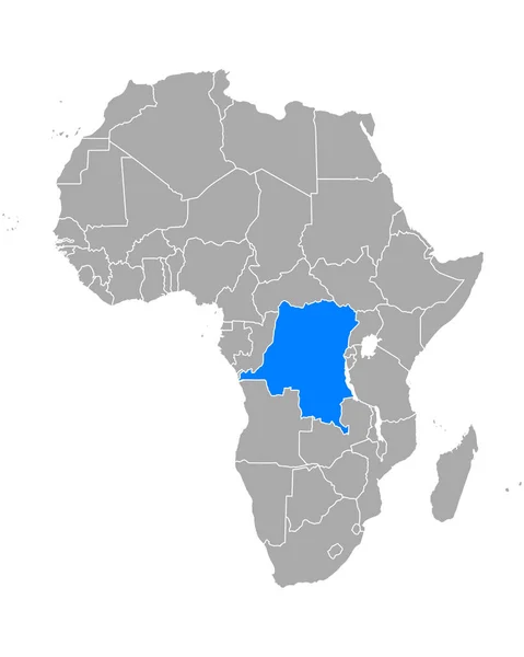 Χάρτης Της Λαϊκής Δημοκρατίας Του Κονγκό Στην Αφρική — Διανυσματικό Αρχείο