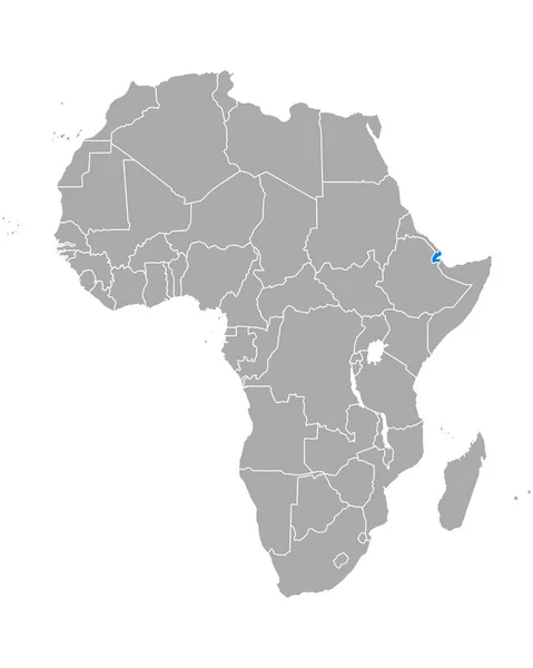 Mapa Djibuti África — Vetor de Stock