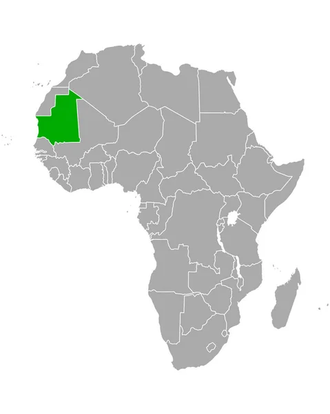 Map Mauritania Africa — Stock Vector
