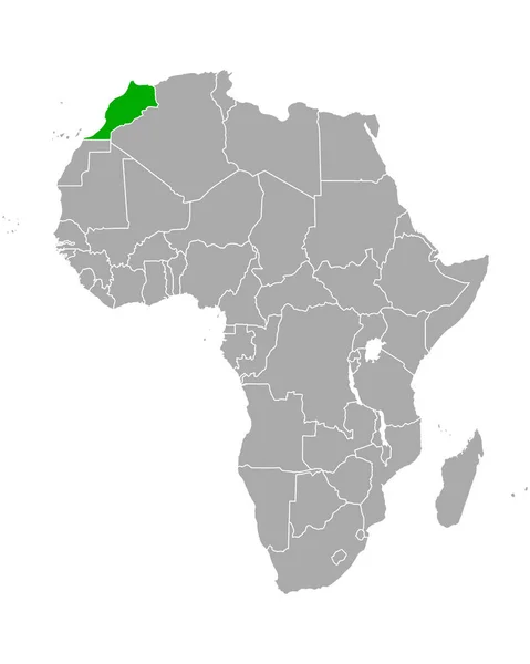 Χάρτης Του Μαρόκου Στην Αφρική — Διανυσματικό Αρχείο