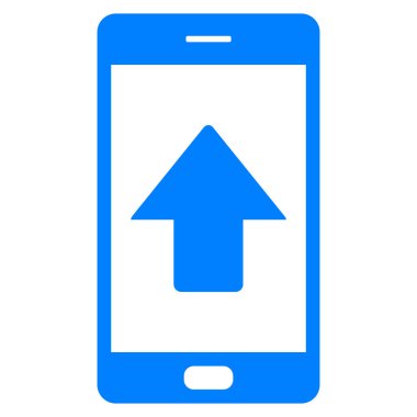 Yukarı ok ve akıllı telefon vektör illüstrasyonu olarak