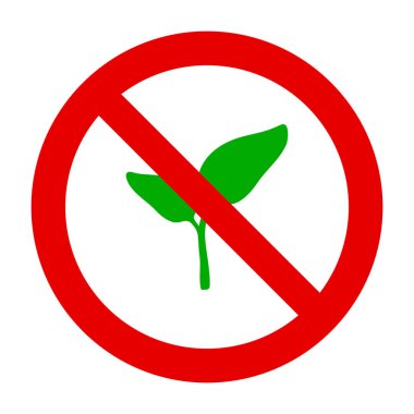 Vektör illüstrasyon olarak bitki ve yasaklama işareti