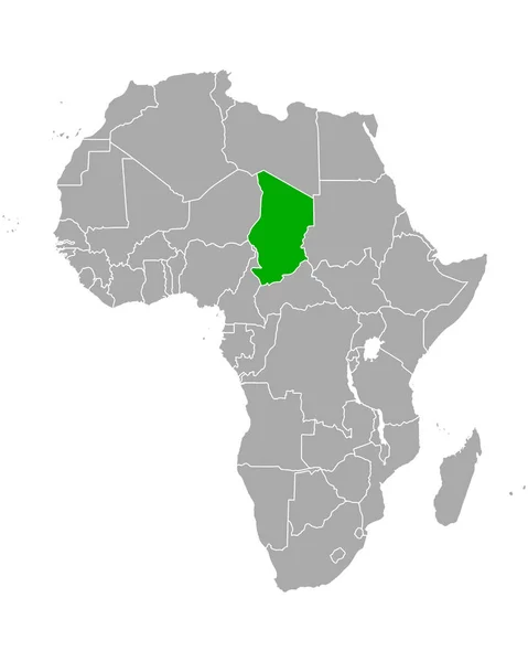 Kaart Van Tsjaad Afrika — Stockvector