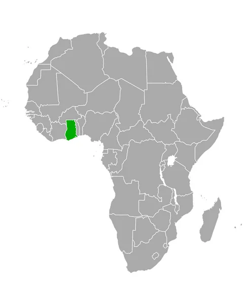Kaart Van Ghana Afrika — Stockvector