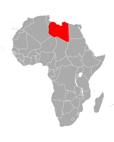 Kaart Van Libië Afrika — Stockvector