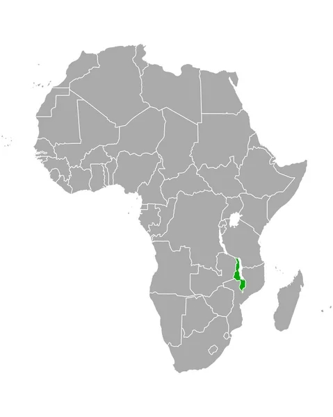 Mapa Malawi África — Vector de stock