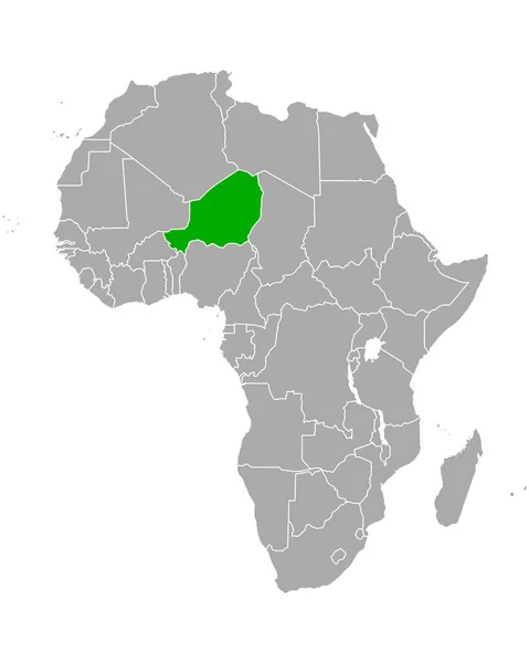 Karte Von Niger Afrika — Stockvektor