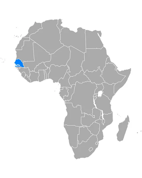 Map Senegal Africa — Stock Vector