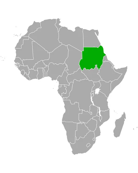 Landkarte Des Sudan Afrika — Stockvektor