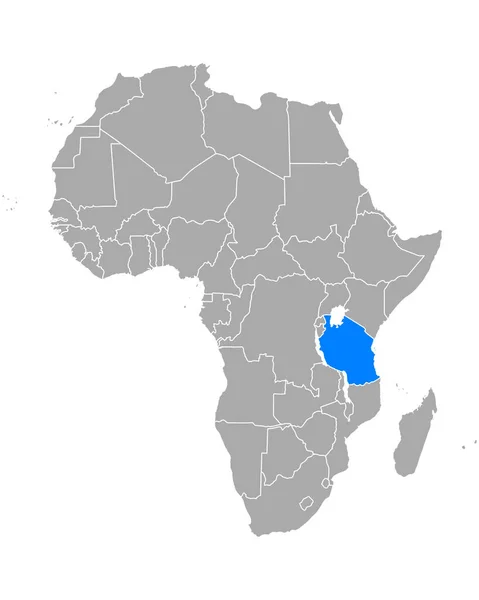 Map Tanzania Africa — Stock Vector