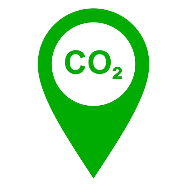 Carbon Dioxide Location Pin Vector Illustration — Stock Vector