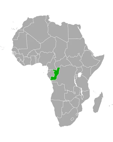Kaart Van Republiek Congo Afrika — Stockvector