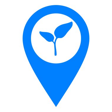 Vektör illüstrasyonu olarak bitki ve konum iğnesi