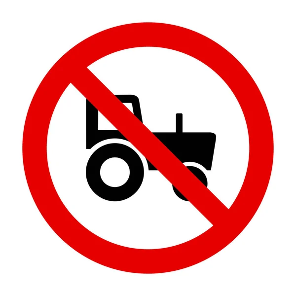 拖拉机和禁止标志作为病媒说明 — 图库矢量图片