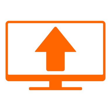 Yukarı ok ve ekran vektör illüstrasyonu