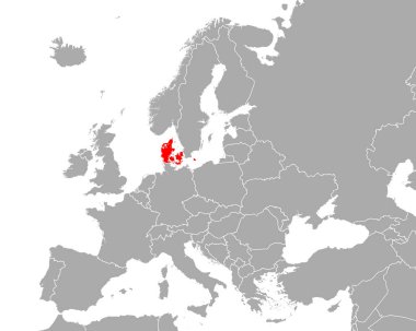 Avrupa 'da Danimarka Haritası