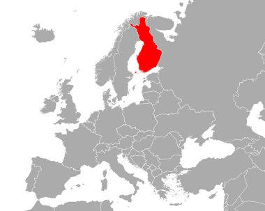 Avrupa 'daki Finlandiya Haritası