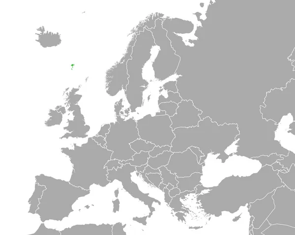 Feröer Szigetek Térképe Európában — Stock Vector