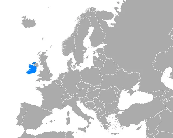 Kaart Van Ierland Europa — Stockvector