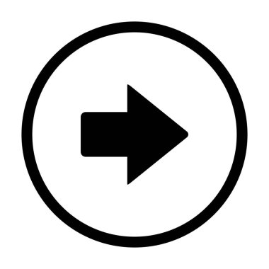 Vektör illüstrasyonu olarak sağ ok ve daire