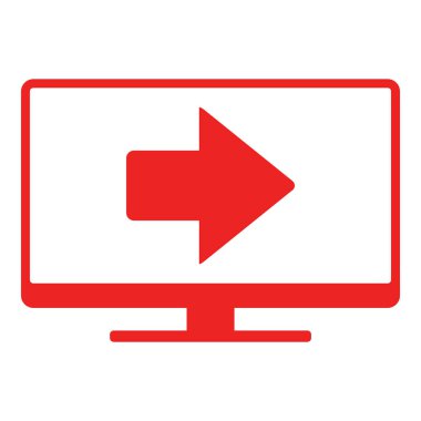 Vektör çizimi olarak sağ ok ve ekran