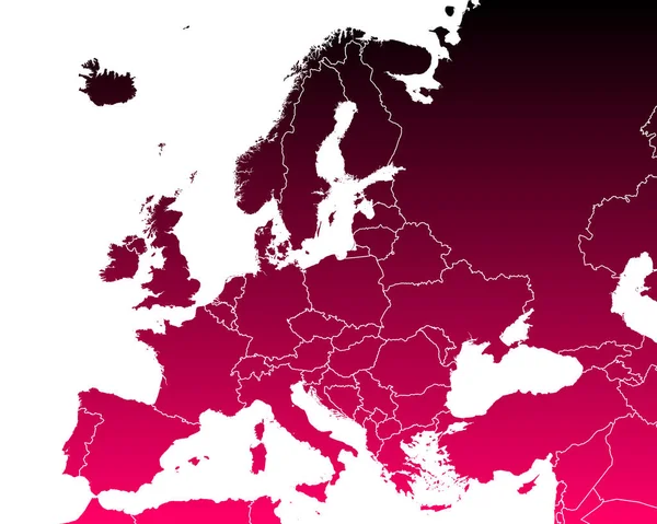 Mapa Europy Białym Tle — Wektor stockowy