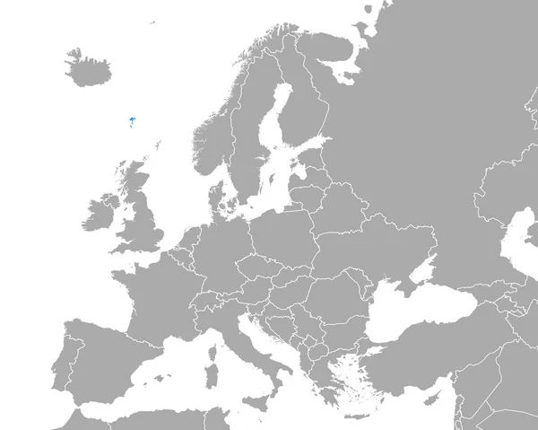 Mapa Ilhas Faroé Europa — Vetor de Stock