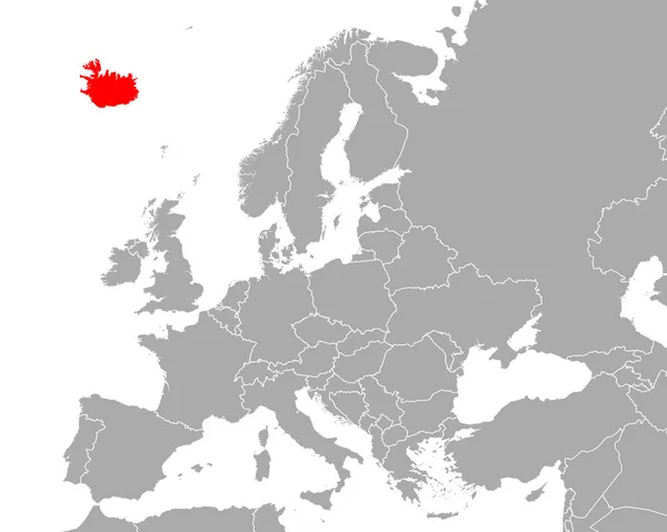 Kaart Van Ijsland Europa — Stockvector