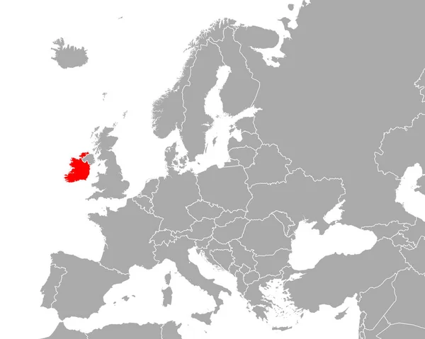 Карта Ірландії Європі — стоковий вектор