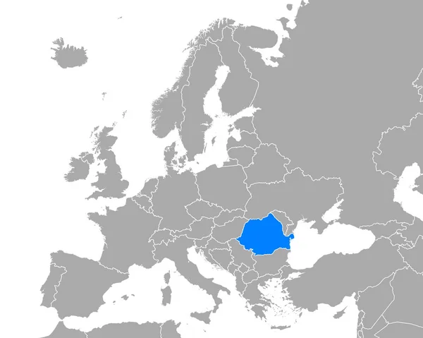 Románia Térképe Európában — Stock Vector