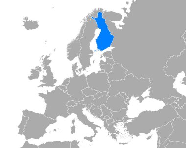 Avrupa 'daki Finlandiya Haritası