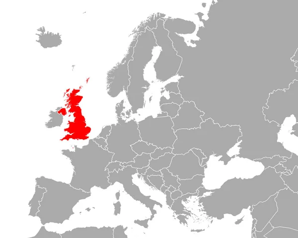 Kaart Van Verenigd Koninkrijk Europa — Stockvector