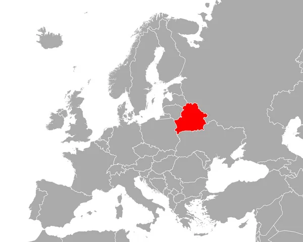 Kaart Van Wit Rusland Europa — Stockvector