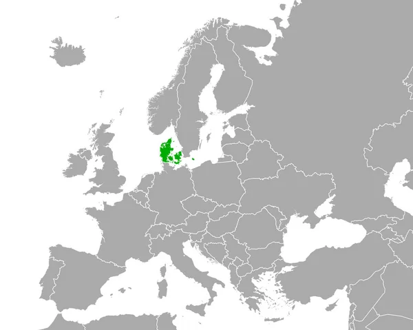 Kaart Van Denemarken Europa — Stockvector